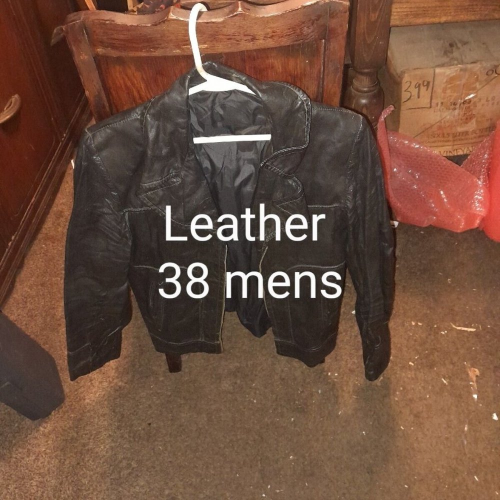 vintage harley davidson leather jacket Size 38 Black Ombre Full Zip Mens Pockets